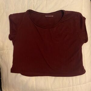 Plain maroon/burgundy crop top